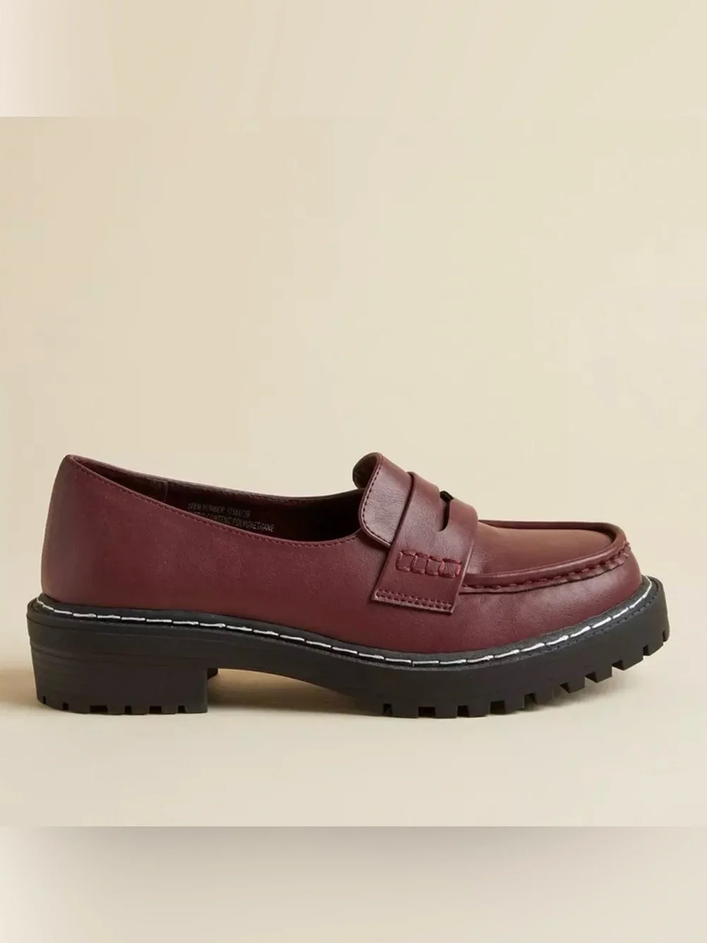 Torrid Burgundy Lug Sole Slip On Penny Loafers Extra Wide Width Size 10.5 WW